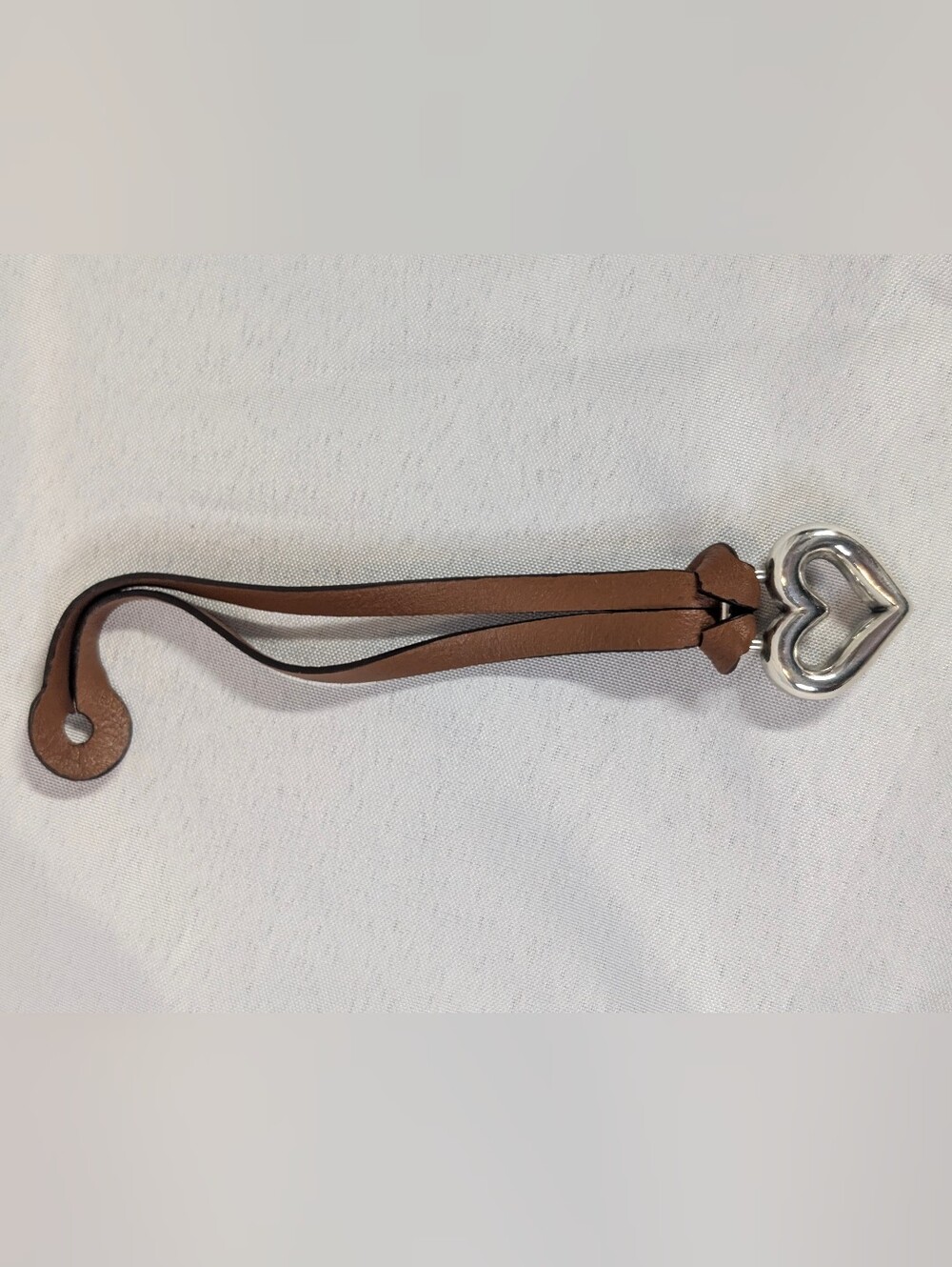 Brighton-Leather Silver Heart Charm Strap - Brown